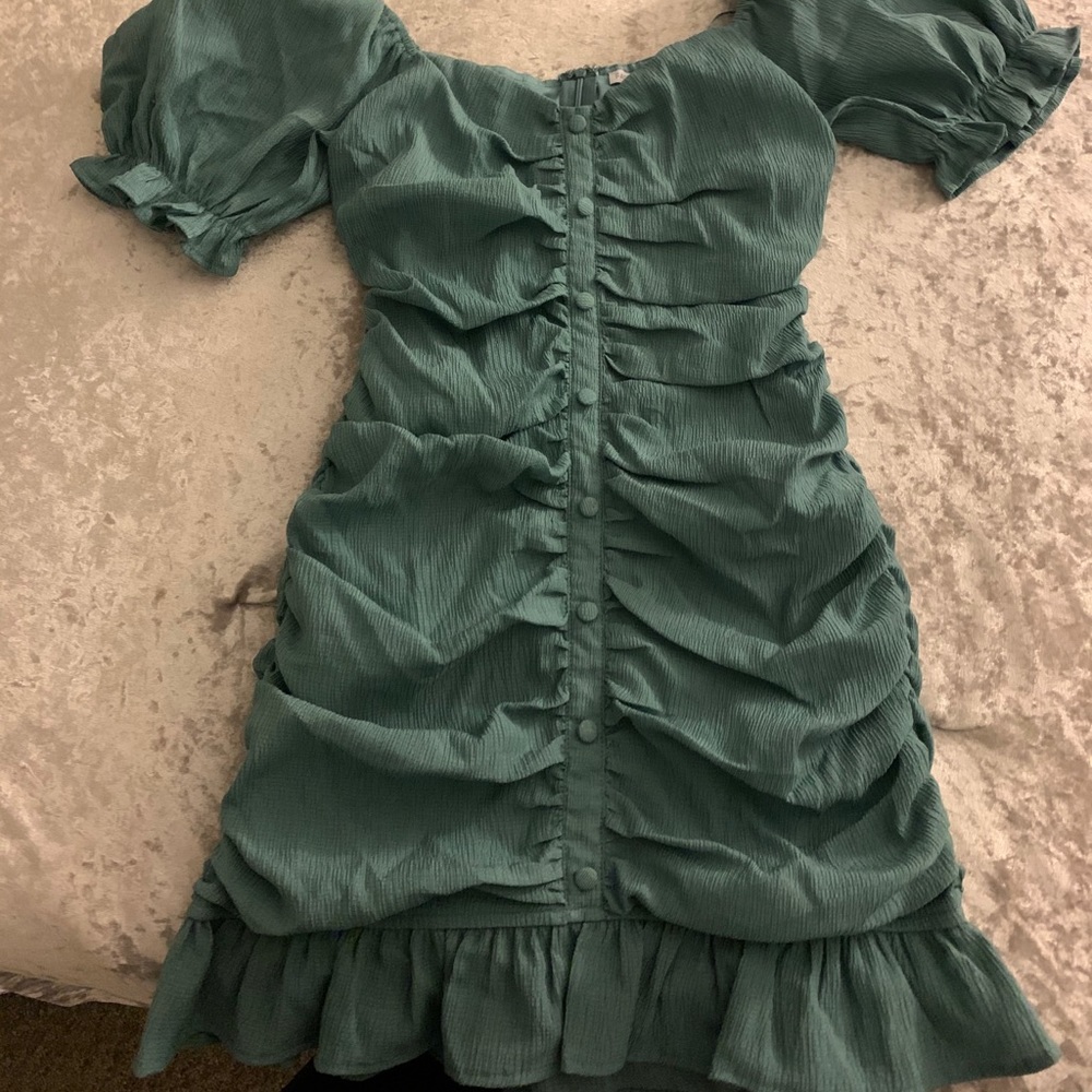 Fashion nova  gathered ruffled dress